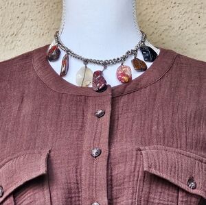 Bohemian Stone Pendants Chain Choker Necklace